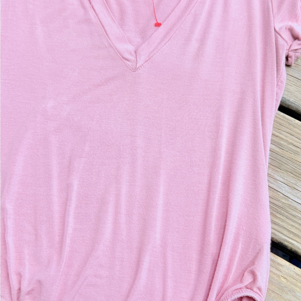 Free People Soft Pink V-Neck body suit